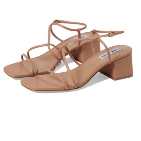 Steve Madden Shoes - Steve Madden Nude Strappy Block Heel Sandals